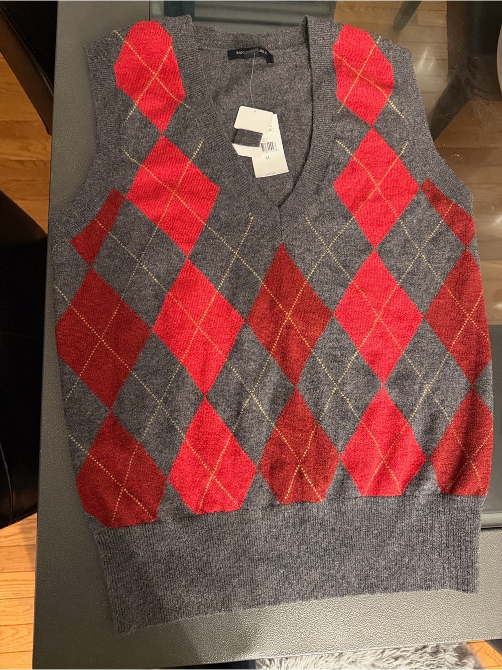 Banana Republic Argyle V-Neck Sweater Vest